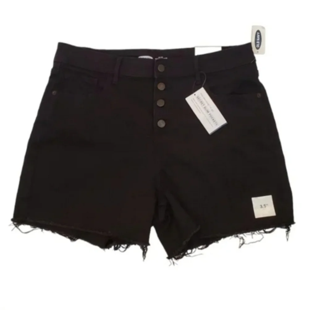 Old Navy black button Fly High Rise Jeans Shorts